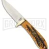 Rite Edge Hunter's Classic Brown Bone Fixed Blade Knife - Satin Plain 2 Rite Edge Hunter's Classic Brown Bone Fixed Blade Knife - Satin Plain -Best Knife Shop Rite Edge Hollow Alliance Brown Bone Satin plain BHQ 54303 er large