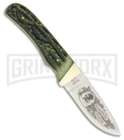 Rite Edge Hunting Heritage Club Small Green Ram's Horn Fixed Blade Knife