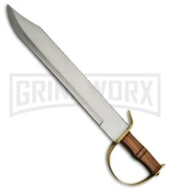 Rite Edge Notch Wood Sword W/ File Work On Spine - Satin Plain