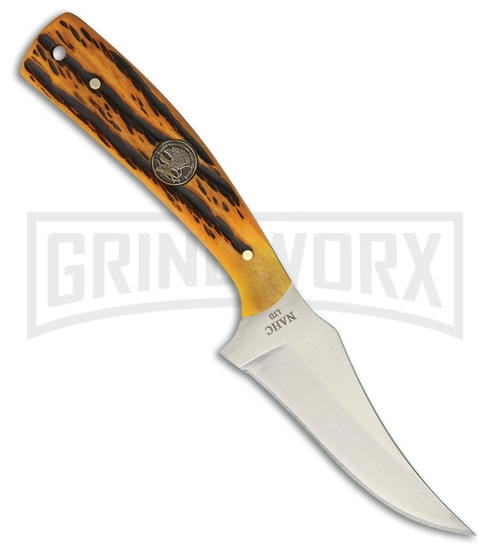 Rite Edge Pathway Brown Bone Fixed Blade Knife - Satin Plain 3 Rite Edge Pathway Brown Bone Fixed Blade Knife - Satin Plain