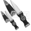 Right-Edge Scottish Scian Dubh Fixed Blade Set - Satin Serr 1 Right-Edge Scottish Scian Dubh Fixed Blade Set - Satin Serr -Best Knife Shop Rite Edge Scottish Scain Dubh Black Rubber Satin Serr BP 20327 jr large