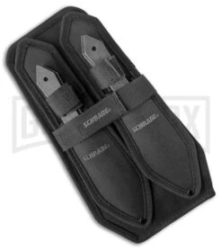 Schrade Black Stonewash Throwing Knife Set With Nylon Sheath - Set Of 6 -Best Knife Shop Schrade 6 piece throwing set nylon sheath black sw BHQ 62109 er sheath large