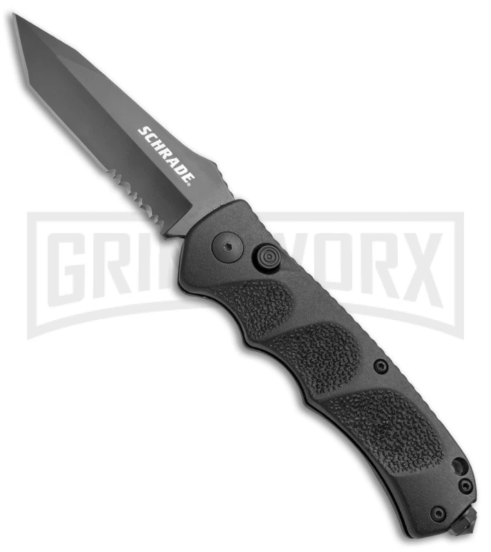 Schrade Extreme Survival SC60BTS Automatic Knife - Tanto Black Serr 3 Schrade Extreme Survival SC60BTS Automatic Knife - Tanto Black Serr