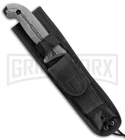 Schrade Frontier Gray Micarta Full Tang Fixed Blade Knife - Black Plain -Best Knife Shop Schrade Frontier Full Tang gray TPE black SCHF51M BHQ 62033 er sheath large