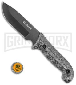 Schrade Frontier Gray Micarta Full Tang Fixed Blade Knife - Black Plain -Best Knife Shop Schrade Frontier Full Tang gray TPE black SCHF51M BHQ 62033 er size large