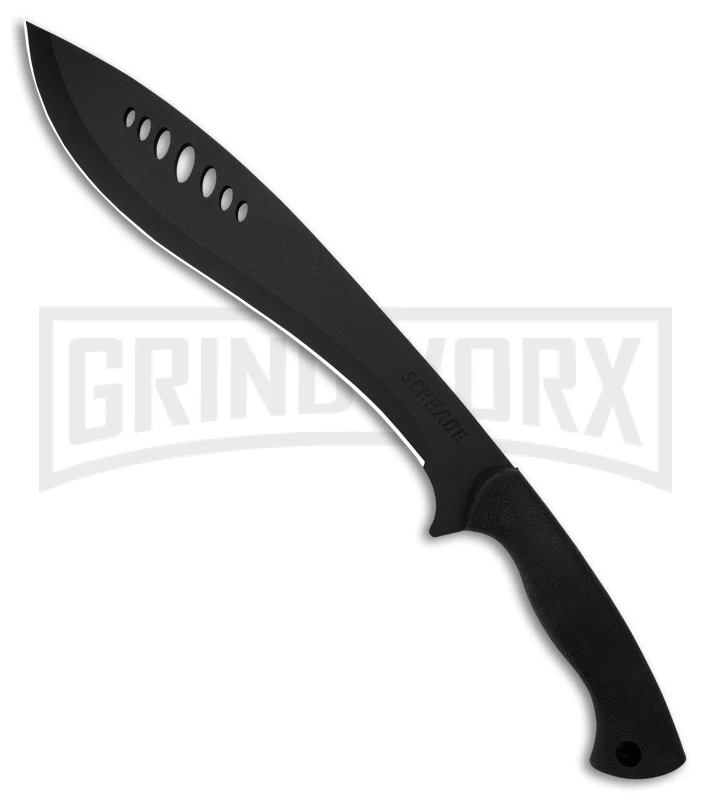 Schrade Large Kukri Machete Black Rubber Fixed Blade - Black Plain 3 Schrade Large Kukri Machete Black Rubber Fixed Blade - Black Plain