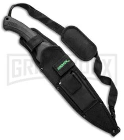 Schrade Mini-Bolo II Black Machete Knife - Black Plain -Best Knife Shop Schrade Mini Bolo II Machete Rubber Black 1100056 BHQ 93634 jr sheath large