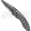 Schrade Gray Mini Landshark Spring Assisted Knife - Gray Serr -Best Knife Shop Schrade Mini Landshark SA Gray Gray SCHA9MS BHQ 62005 jr large