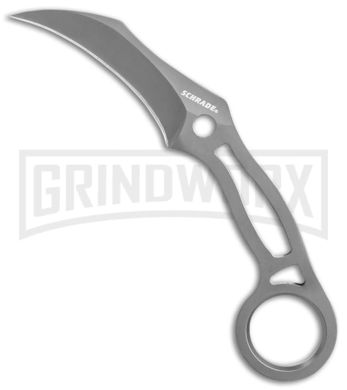 Schrade Karambit Fixed Blade Neck Knife - Gray Plain 3 Schrade Karambit Fixed Blade Neck Knife - Gray Plain