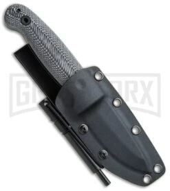Schrade Small Frontier Micarta Fixed Blade With Ferro Rod - Black SW Plain -Best Knife Shop Schrade Small Frontier Ferro Rod Micarta Black SW SCHF56M BHQ 62040 jr sheath large