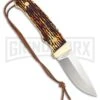 Schrade Uncle Henry Pro Hunter Brown Staglon Fixed Blade Knife - Satin Plain -Best Knife Shop Schrade Uncle Henry Pro Hunter Brown Staglon Satin BHQ 62070 er large