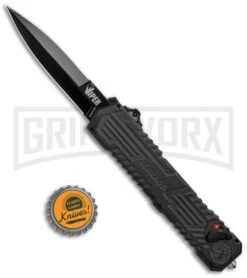 Schrade SCHOTF3B Viper OTF Assisted Opening Knife - Black Plain -Best Knife Shop Schrade Viper OTF Assisted Opening Knife Black SCHOTF3B BHQ 11577 jr bottlecap large