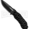 Schrade SCHF46 Black Paracord Neck Knife Fixed Blade - Black Plain -Best Knife Shop Schrade full tang neck knife black paracord black SCHF46 BHQ 62027 er large