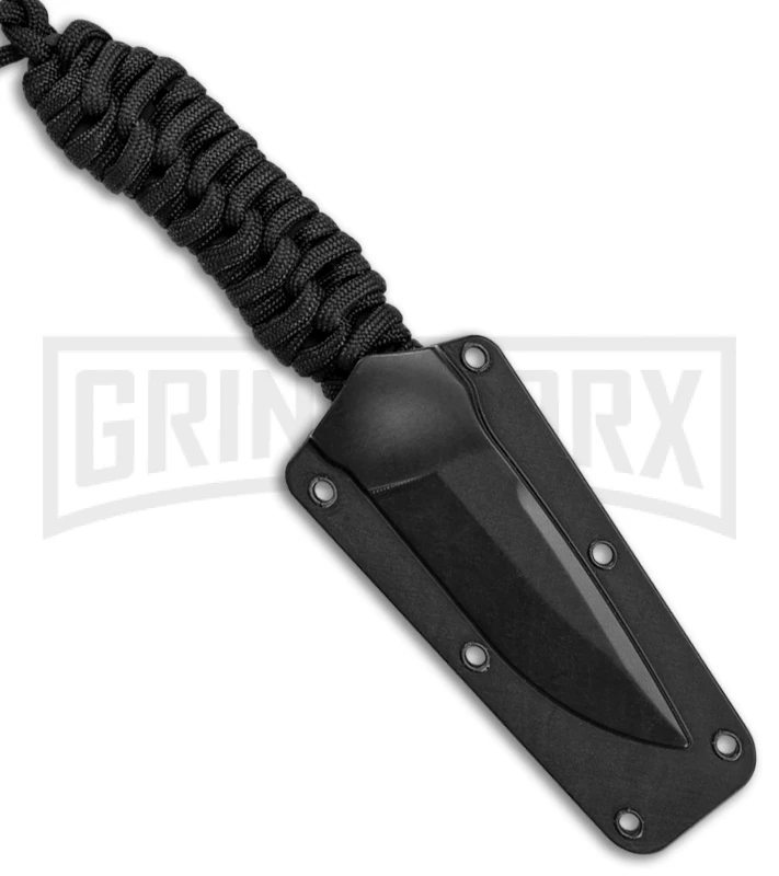 Schrade SCHF46 Black Paracord Neck Knife Fixed Blade - Black Plain 4 Schrade SCHF46 Black Paracord Neck Knife Fixed Blade - Black Plain - Image 2