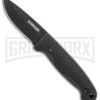 Schrade Small Frontier Black TPE Fixed Blade Knife - Black Plain -Best Knife Shop Schrade small frontier full tang black TPE black SCHF56 BHQ 62037 er large