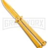 Skipper Gold Balisong Aluminum Butterfly Knife Clip Point (Gold Plain) -Best Knife Shop Skipper Gold Balisong Butterfly Knife GX 37962 td large