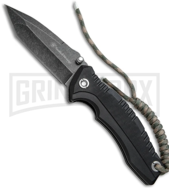 Smith & Wesson Black G-10 Tanto Folding Knife - Black SW Plain 3 Smith & Wesson Black G-10 Tanto Folding Knife - Black SW Plain