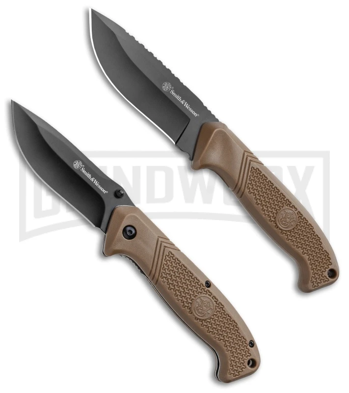 Smith & Wesson Knife 2-Piece Combo Set - Fixed & Folder 1122655 3 Smith & Wesson Knife 2-Piece Combo Set - Fixed & Folder 1122655