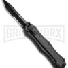 Smith & Wesson Spring Assisted Finger Actuator Tanto OTF Knife - Black Serr -Best Knife Shop Smith Wesson OTF Assist Finger Actuator Tanto Black Serr SWOTF9TBS BHQ 67474 jr large