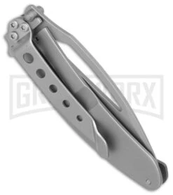 Smith & Wesson Gray Pock Protector Folding Knife - Gray Plain -Best Knife Shop Smith Wesson Pocket Protector gray gray BHQ 75357 er side large