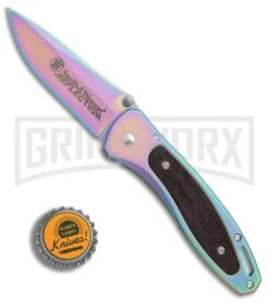 Smith & Wesson Rainbow Reflection Folding Knife - Spectrum Plain 9 Smith & Wesson Rainbow Reflection Folding Knife - Spectrum Plain -Best Knife Shop Smith Wesson Reflection rainbow spectrum BHQ 75354 er bottlecap large