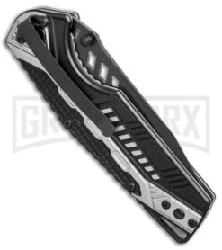 Smith & Wesson SW612S Gray/Black Folding Knife - Black Serr Tanto -Best Knife Shop Smith Wesson tanto gray black black serr SW612S BHQ 67514 er side large