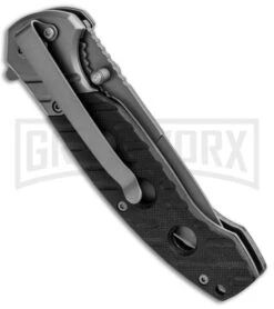 Smith & Wesson Black G-10 Clip Folding Knife - Gray Ti Plain -Best Knife Shop Smith and Wesson Clip LL Black G 10 Gray 1100062 BHQ 93644 jr side large