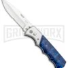 Super Knife Dingo Blue Marble Acrylic Automatic Knife - Satin Serr 1 Super Knife Dingo Blue Marble Acrylic Automatic Knife - Satin Serr -Best Knife Shop Super Knife Dingo Blue Marble Acrylic Auto Satin Serr GA623SLMBL GX 33492 jr large