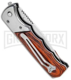 Super Knife Dingo Rosewood Automatic Knife - Satin Serr -Best Knife Shop Super Knife Dingo Rosewood Auto Satin Serr GA623WSL GX 33498 jr side large