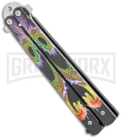 Super Knife Purple Balisong Butterfly Knife Dragon - Tanto Satin -Best Knife Shop Super Knife Purple Balisong Butterfly Dragon Tanto Satin 1109PGR GX 36802 jr side large