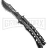 Swift Black Persian Balisong Coated Butterfly Knife - Black -Best Knife Shop Swift Black Persian Balisong Coated Butterfly Black BX 39697 jr large