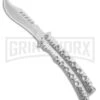 Swift 9" Silver Persian Balisong Coated Butterfly Knife - Polished 2 Swift 9" Silver Persian Balisong Coated Butterfly Knife - Polished -Best Knife Shop Swift Silver Persian Balisong Coated Butterfly Satin GX 39595 jr large