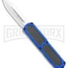 Titan Blue D/A OTF Sim Carbon Fiber Automatic Knife - Dagger Satin Plain -Best Knife Shop Titan Blue DA OTF Sim CF Auto Dagger Satin Plain GX 34583 jr large