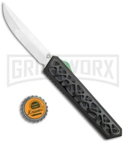 Vespa Knives Dark Star OTF Black W/Black Titanium Inlays - Satin Plain M390 -Best Knife Shop Vespa Knives Dark Star OTF Black Black Ti Inlays M390 GX 36171 jr bottlecap large