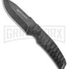 Willumsen Copenhagen Birddog Black/Gray Fixed Blade Knife - Stonewash Plain -Best Knife Shop Willumsen Copenhagen Birddog Fixed Blade Black Dark SW BHQ 163650 jr large