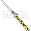 SKM AB 11" Italian Stiletto Yellow Swirl Killer Bee Automatic Knife - Dagger -Best Knife Shop ab 11in yellow swirl dagger cm large