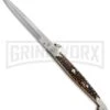 A.G.A. Campolin 16" Stag Horn Sicilian Ring Pull Automatic Knife - Bayonet -Best Knife Shop aga 16 stag sicilian ring large