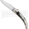 A.G.A. Campolin Catalana Ring Pull Dark Horn Automatic Knife - Polish Plain