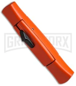 AKC 077 Concord Orange OTF Automatic Knife - Black Plain -Best Knife Shop akc 077 otf orange black plain bottom cm large