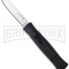 AKC 077 Concord Black OTF Automatic Knife - Flat Grind Satin Plain -Best Knife Shop akc 770 black silver flat large