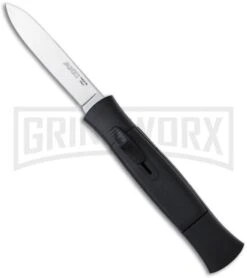 AKC 077 Concord Black OTF Automatic Knife - Flat Grind Satin Plain
