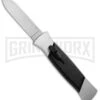 AKC 777 Blackfinger Brushed Aluminum OTF Automatic Knife - Flat Grind Satin -Best Knife Shop akc blackfinger brushed alum satl bhq 50801 jr large