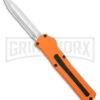 AKC F-20 Orange D/A OTF Dagger Automatic Knife - Satin Plain -Best Knife Shop akc f 20 da otf auto black Orange aluminum Satin dagger BHQ 177350 jr large