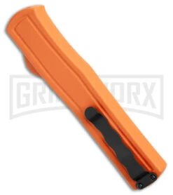 AKC F-20 Orange D/A OTF Dagger Automatic Knife - Satin Plain -Best Knife Shop akc f 20 da otf auto black Orange aluminum Satin dagger BHQ 177350 jr side large