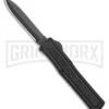 AKC F-20 Black D/A OTF Automatic Knife - Dagger Black Plain -Best Knife Shop akc f 20 da otf auto black aluminum black dagger BHQ 177898 jr large
