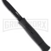 AKC 077 Concord Black OTF Automatic Knife - Flat Black Serr -Best Knife Shop akc italian 770 8 da black otf ser large