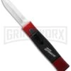 AKC Minion Concord Red/Black OTF Automatic Knife - Dagger Satin Plain -Best Knife Shop akc minion red black dagger cm bhq 31090 large