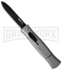 AKC 077 Gray OTF Automatic Knife - Black Flat