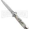 9" Anomaly Stiletto White Marble Automatic Knife - Bayonet 1 9" Anomaly Stiletto White Marble Automatic Knife - Bayonet -Best Knife Shop anomaly stiletto a155bl white marble large