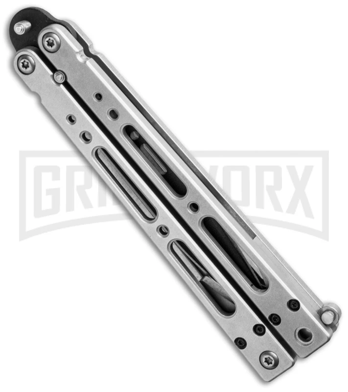 Bear OPS Bear Song IV Silver Balisong Butterfly Knife - Black Plain 4 Bear OPS Bear Song IV Silver Balisong Butterfly Knife - Black Plain - Image 2
